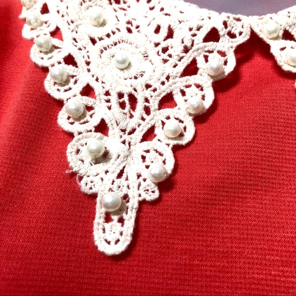Top - Lace Collar, Peplum - Picture 2 of 5